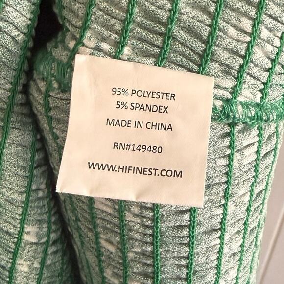 NWT HI FINEST Off the Shoulder Smocked Green Dress Size XL - Picture 7 of 8